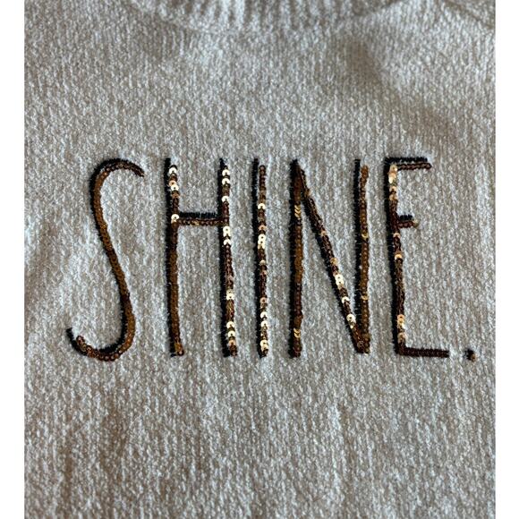 NWT Rae Dunn "Shine" Womens Christmas Holiday Pullover Sweater Stretch Size XL - Picture 4 of 9